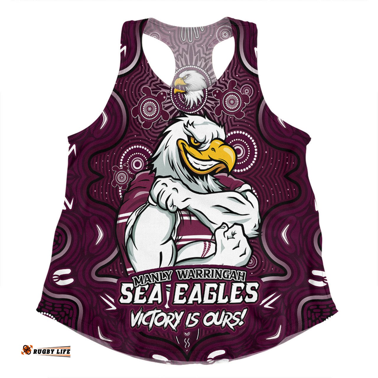 Amazing Aussie Manly Warringah Sea Eagles Aboriginal Pattern Inspired Victory Is Ours Women Tank Top