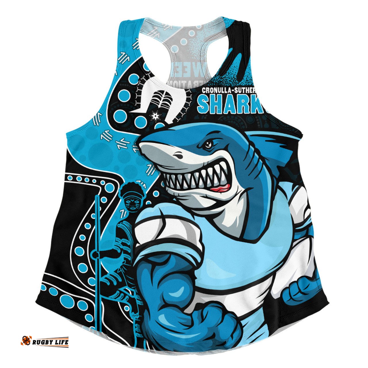 Amazing Aussie Cronulla Sutherland Sharks NAIDOC Indigenous Warrior Spirit Women Tank Top