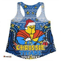 Amazing Aussie Gold Coast Titans Christmas Custom Christmas Knit Patterns Vintage Jersey Ugly Women Tank Top