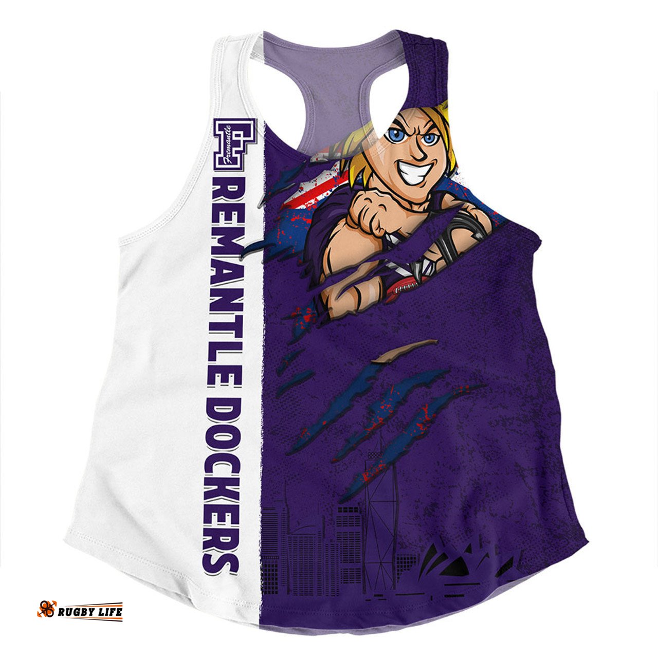 Amazing Aussie Fremantle Burning Passion Of Power Scratch Style Women Tank Top