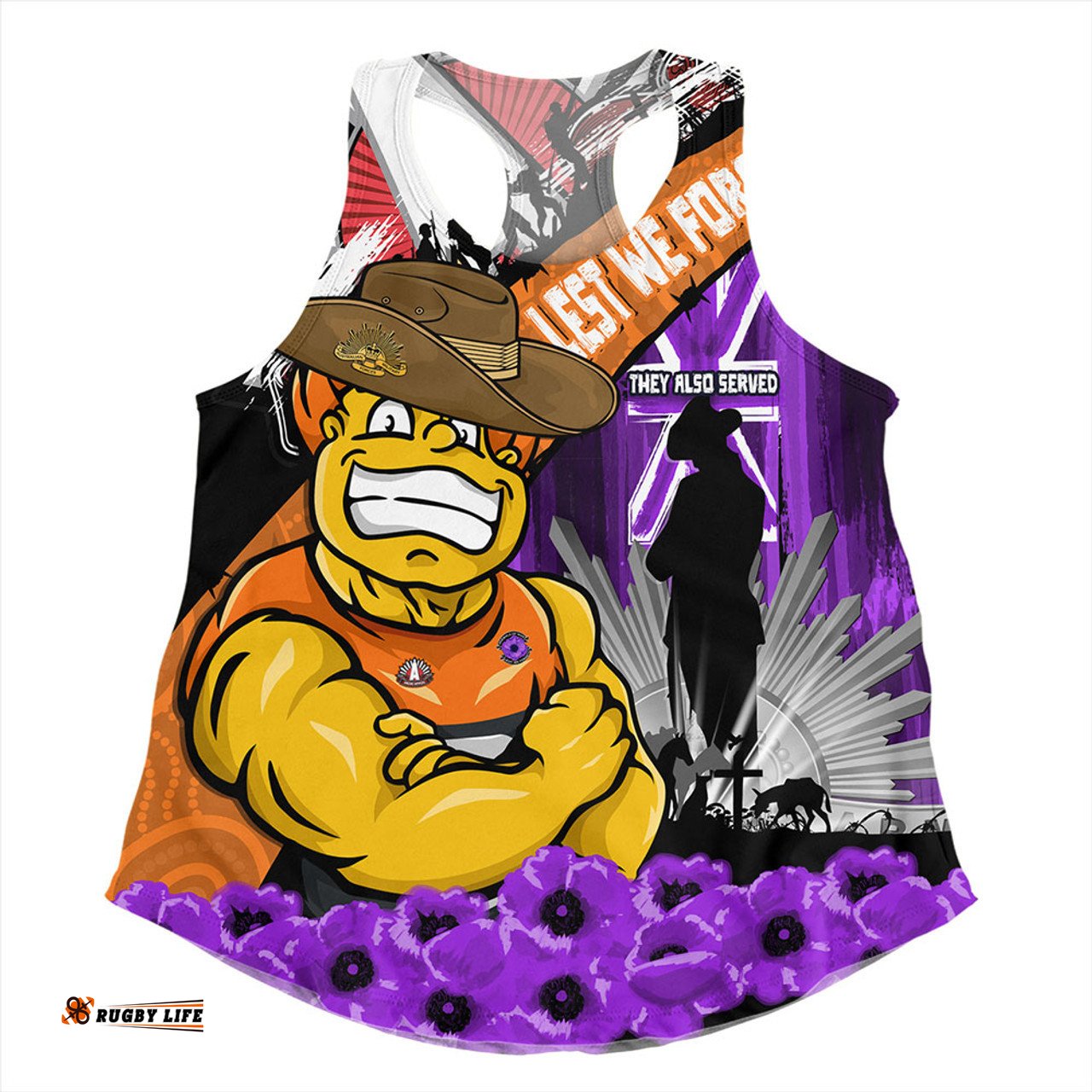 Amazing Aussie GWS GIANTS ANZAC Day Honor Purple Valor And Spirit Women Tank Top