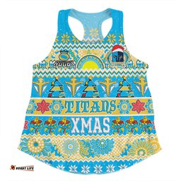 Amazing Aussie Gold Coast Titans Christmas Aboriginal Custom Indigenous Knitted Ugly Xmas Style Women Tank Top