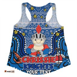 Amazing Aussie Newcastle Knights Christmas Custom Christmas Knit Patterns Vintage Jersey Ugly Women Tank Top