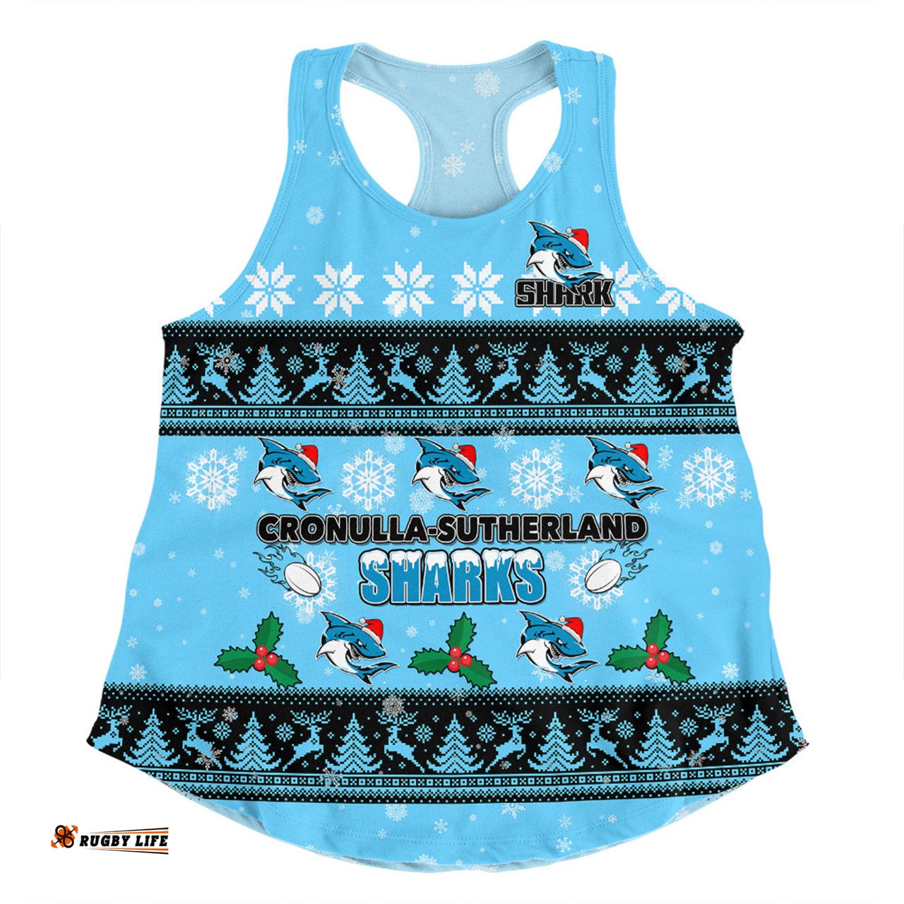 Amazing Aussie Cronulla Sutherland Sharks Christmas Custom Special Ugly Christmas Women Tank Top
