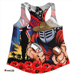 Amazing Aussie Newcastle Knights United In Spirit Anzac Day Tribute Women Tank Top