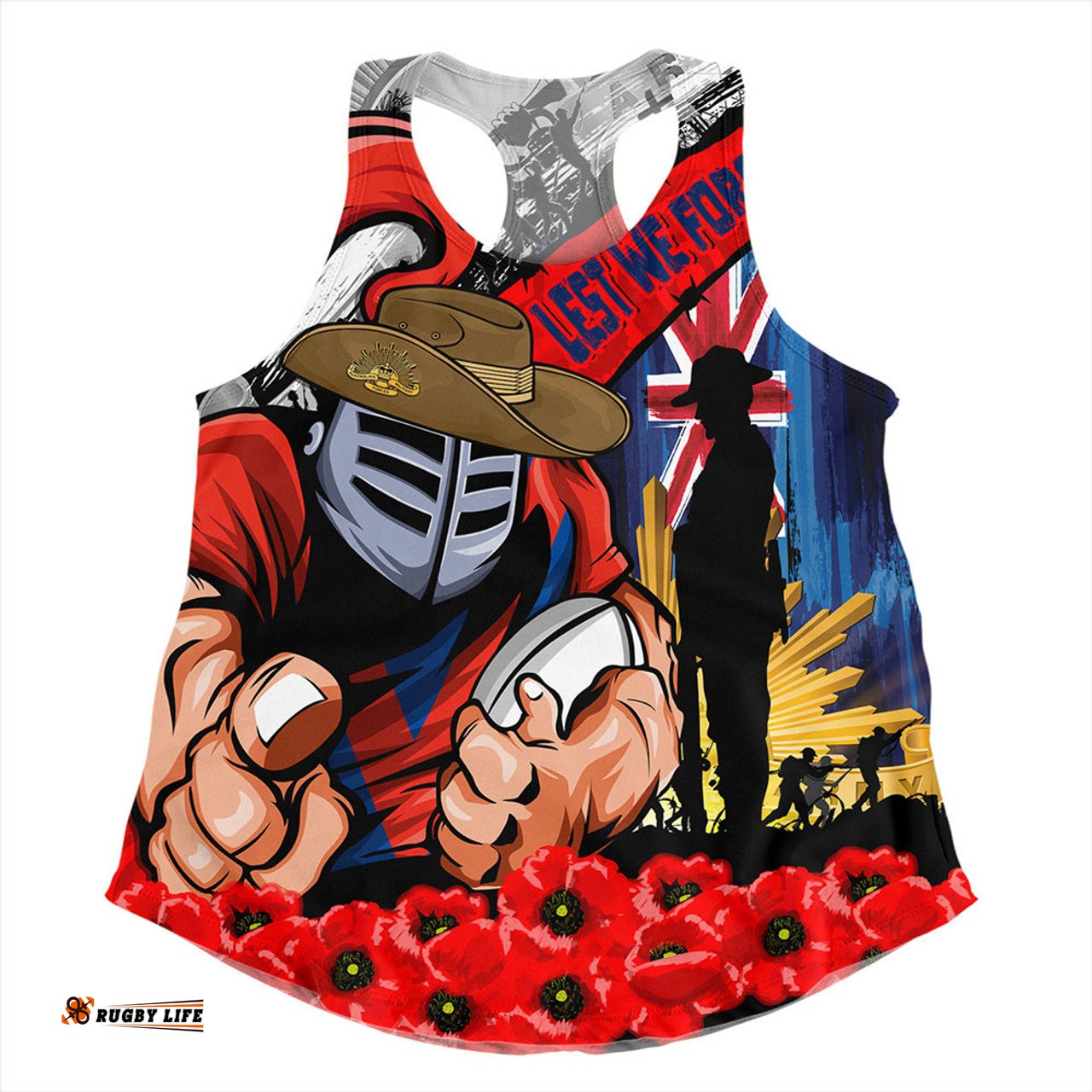 Amazing Aussie Newcastle Knights United In Spirit Anzac Day Tribute Women Tank Top