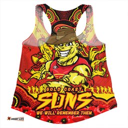 Amazing Aussie Gold Coast SUNS Ripped Legacy Of The Game The ANZAC Spirit Lives On Women Tank Top