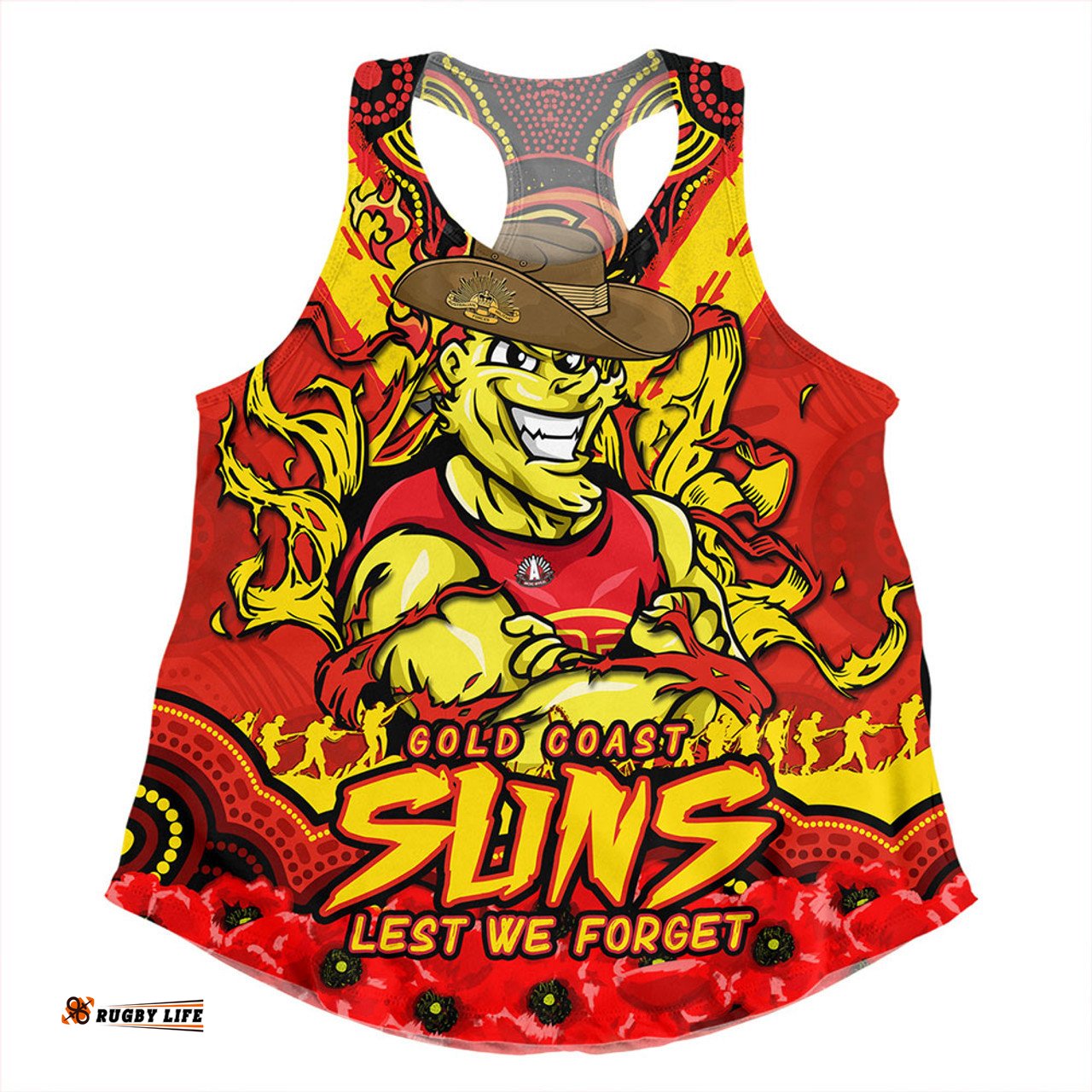 Amazing Aussie Gold Coast SUNS Ripped Legacy Of The Game The ANZAC Spirit Lives On Women Tank Top