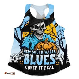 Amazing Aussie New South Wales Blues Dark Moon Rugby Halloween Battle Edition Women Tank Top