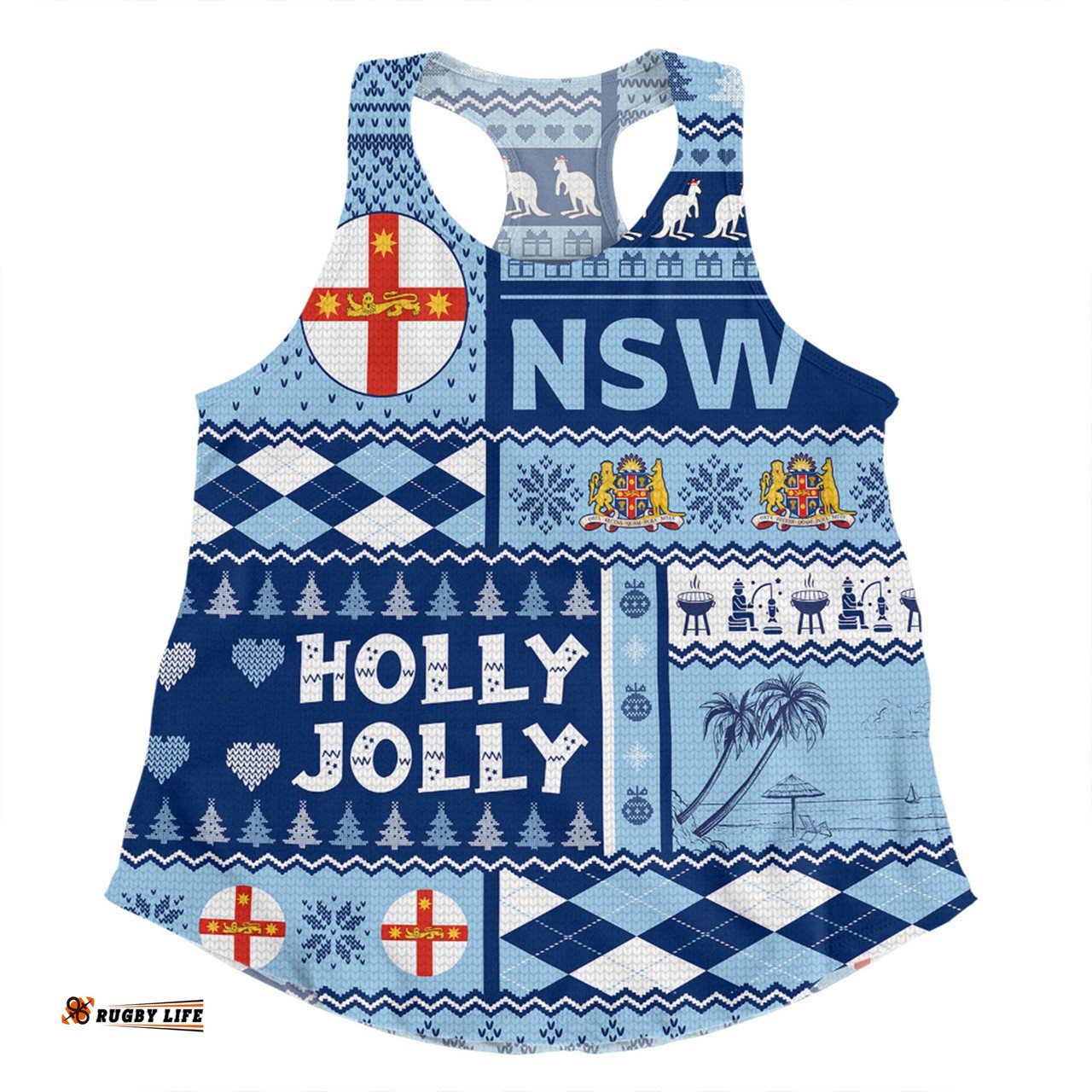 Amazing Aussie New South Wales Christmas Holly Jolly Chrissie Women Tank Top