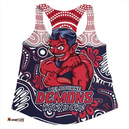 Amazing Aussie Melbourne Aboriginal Inspired Tough Fan Football For Life Women Tank Top