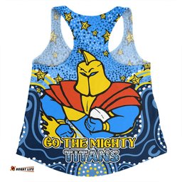 Amazing Aussie Gold Coast Titans Custom Custom With Aboriginal Inspired Style Of Dot Painting Patterns  Women Tank Top