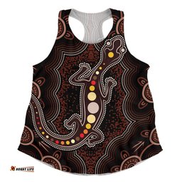 Amazing Aussie Indigenous Australian Aboriginal Aboriginal Gecko Dreaming Path Women Tank Top