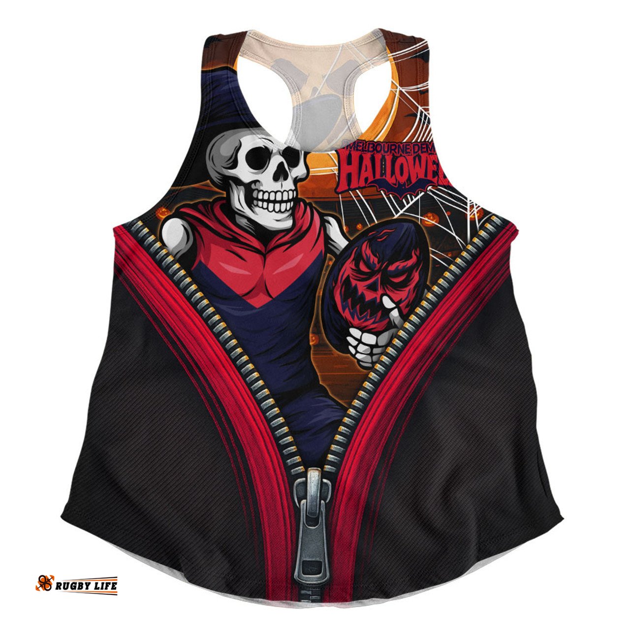 Amazing Aussie Melbourne Halloween Night Reaper Zipper Women Tank Top
