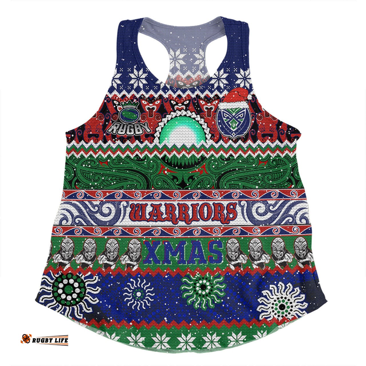 Amazing Aussie New Zealand Warriors Christmas Maori Custom Indigenous Knitted Ugly Xmas Style Women Tank Top