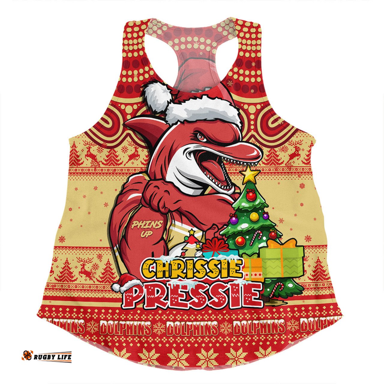 Amazing Aussie Redcliffe Dolphins Aussie Ugly Christmas For Die Hard Fan Supporters Women Tank Top