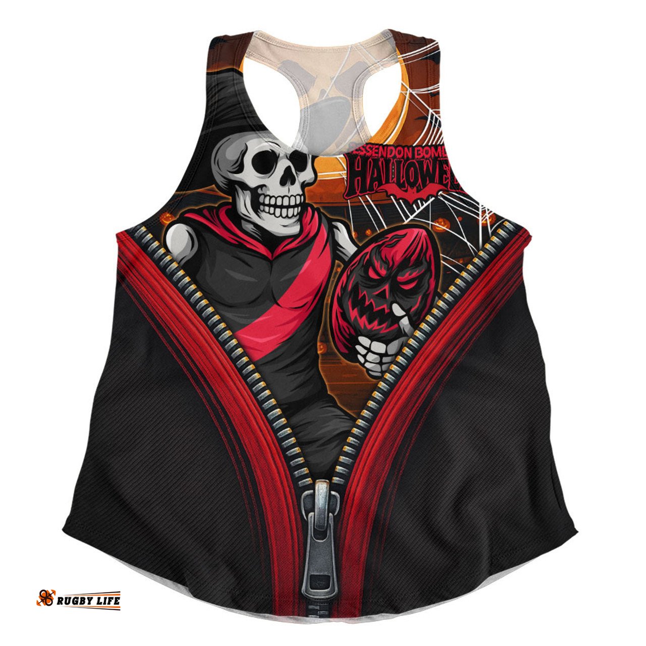 Amazing Aussie Essendon Halloween Night Reaper Zipper Women Tank Top