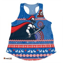 Amazing Aussie Newcastle Knights Christmas Custom Ugly Xmas And Aboriginal Patterns For Die Hard Fan Women Tank Top