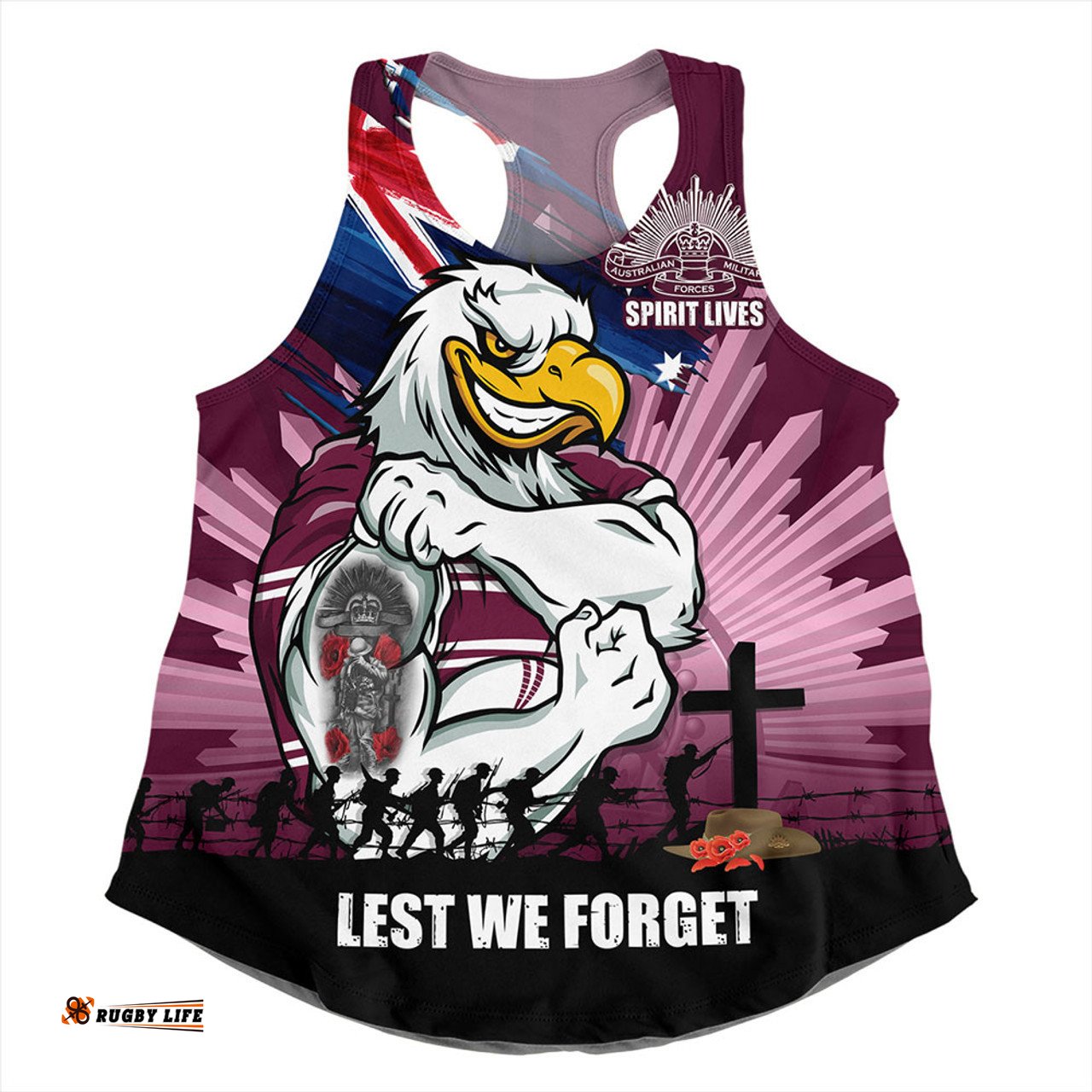 Amazing Aussie Manly Warringah Sea Eagles Fearless ANZAC Defender Women Tank Top