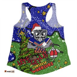 Amazing Aussie New Zealand Warriors Christmas Custom Let's Get Lit Chrisse Pressie Women Tank Top