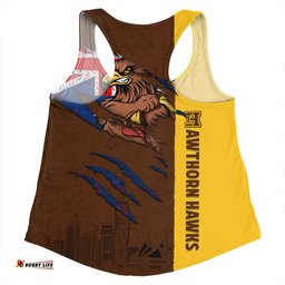 Amazing Aussie Hawthorn Burning Passion Of Power Scratch Style Women Tank Top