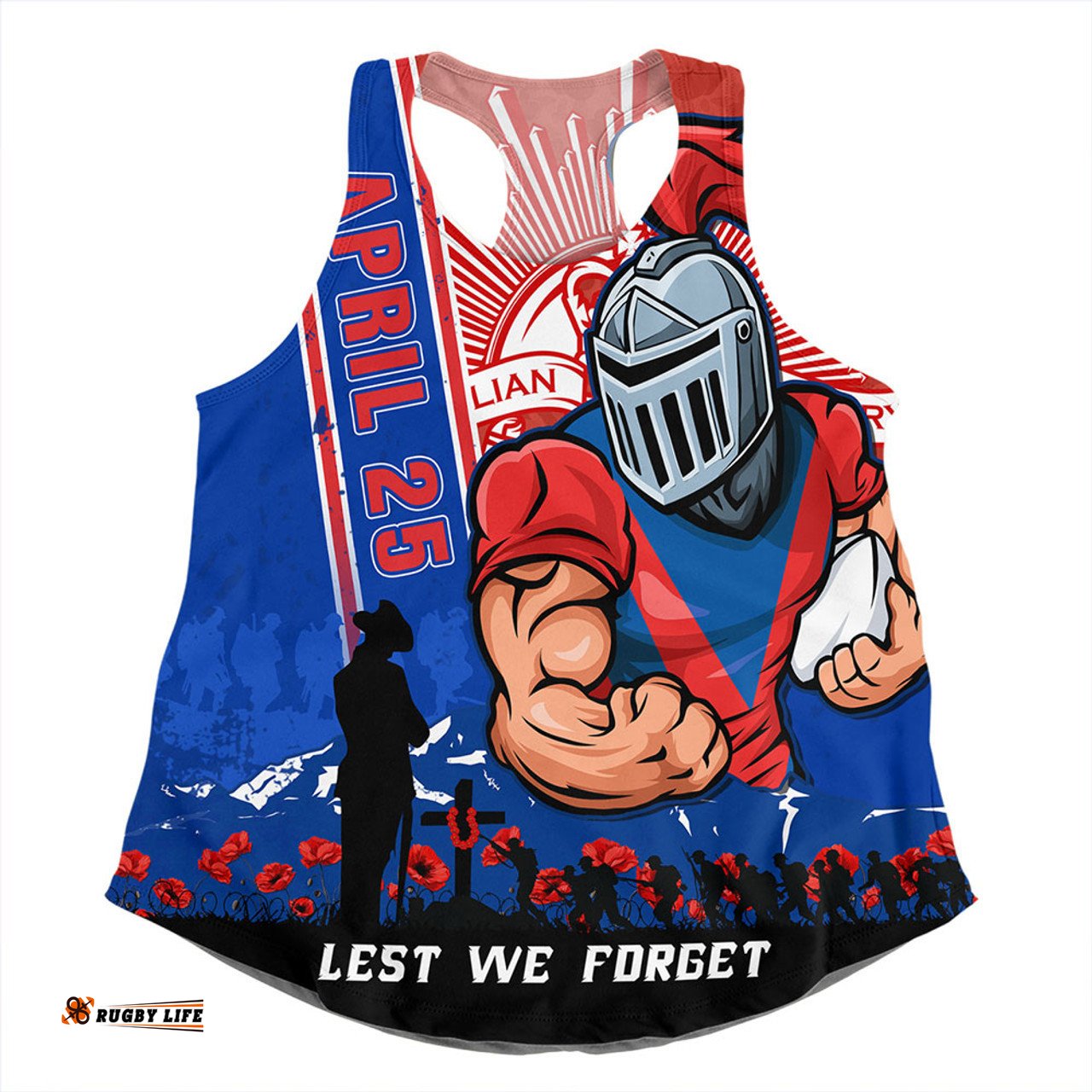 Amazing Aussie Newcastle Knights Anzac Day Lest We Forget Strong Fighting Spirit Women Tank Top