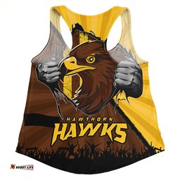 Amazing Aussie Hawthorn Breaking Through Fan Design Women Tank Top