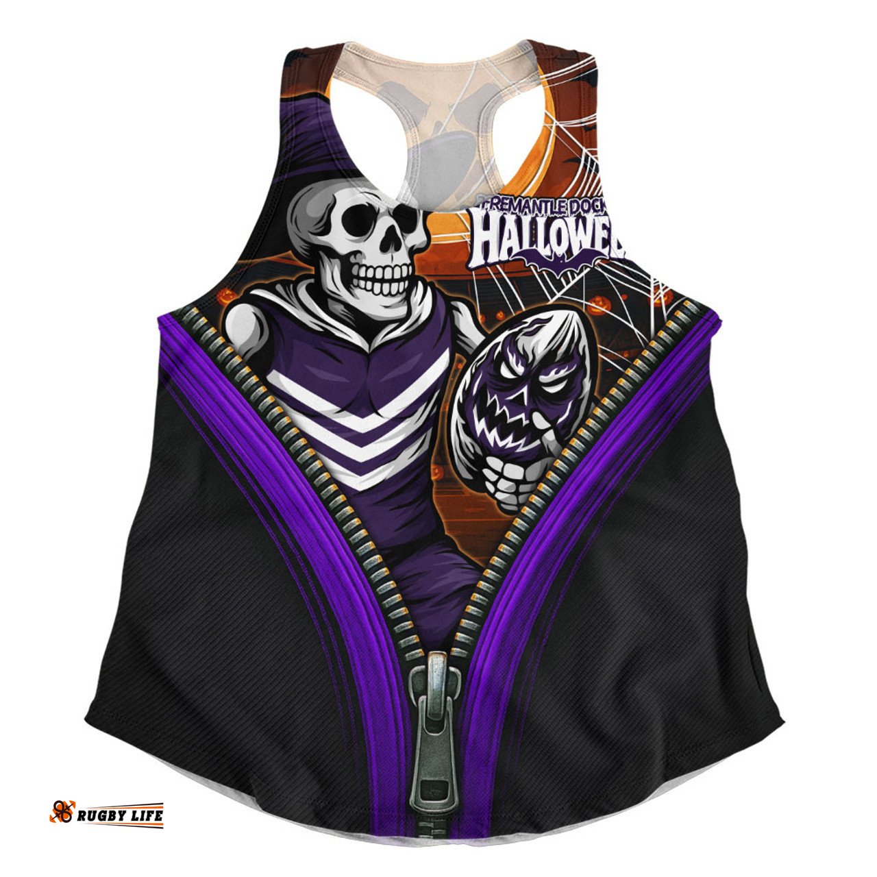Amazing Aussie Fremantle Halloween Night Reaper Zipper Women Tank Top