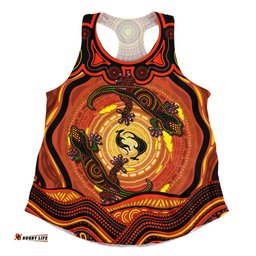 Amazing Aussie Indigenous Australian Aboriginal Gecko Dreaming Spirit Circle Edition Women Tank Top