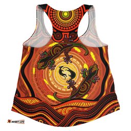 Amazing Aussie Indigenous Australian Aboriginal Gecko Dreaming Spirit Circle Edition Women Tank Top