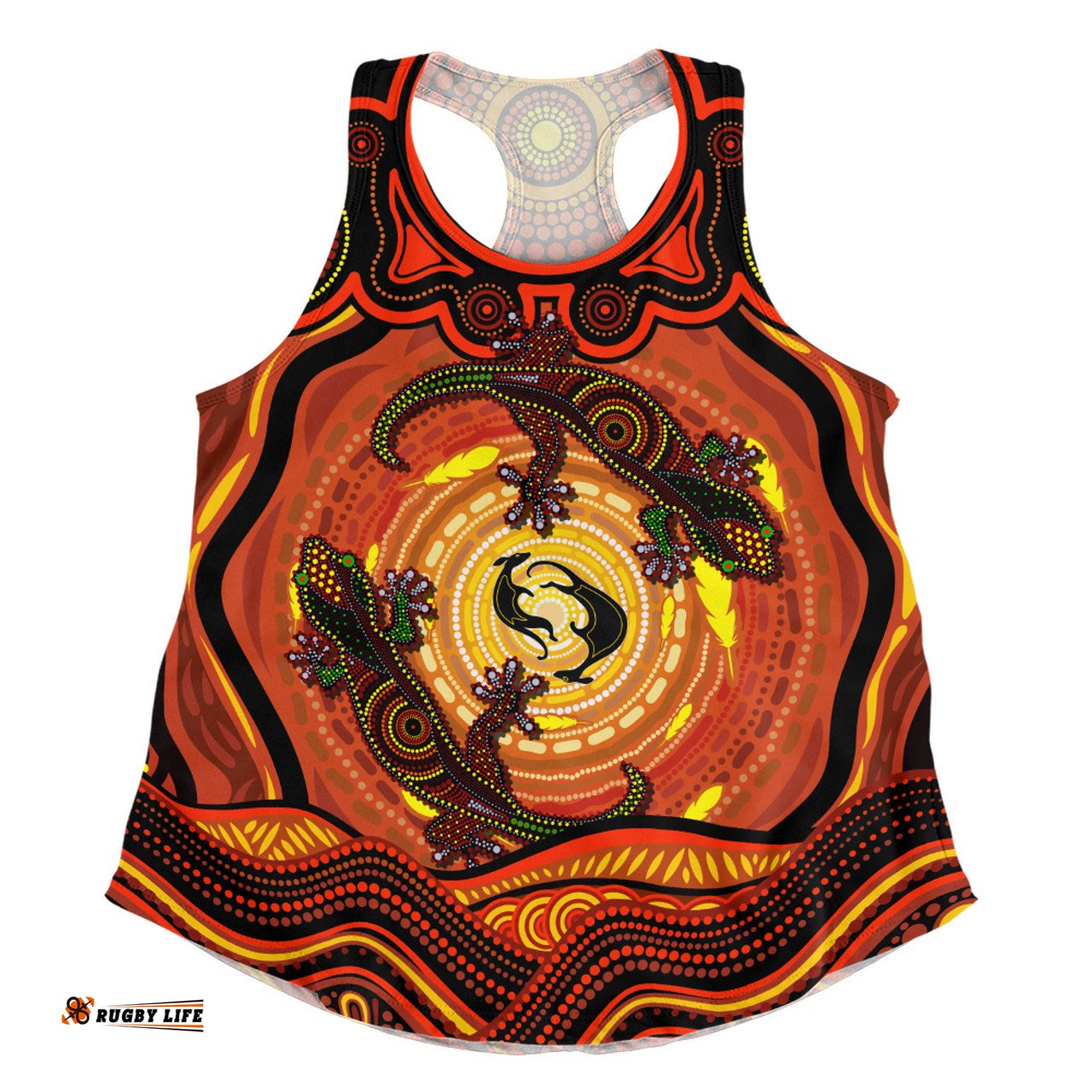 Amazing Aussie Indigenous Australian Aboriginal Gecko Dreaming Spirit Circle Edition Women Tank Top