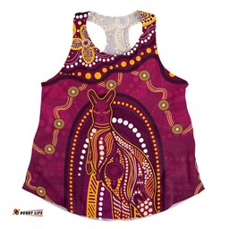 Amazing Aussie Indigenous Australian Aboriginal Kangaroo Dreaming Outback Spirit Edition  Women Tank Top
