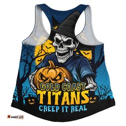 Amazing Aussie Gold Coast Titans Dark Moon Rugby Halloween Battle Edition Women Tank Top