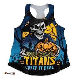 Amazing Aussie Gold Coast Titans Dark Moon Rugby Halloween Battle Edition Women Tank Top