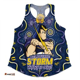 Amazing Aussie Melbourne Storm Aboriginal Pattern Inspired Victory Is Ours Women Tank Top