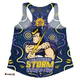 Amazing Aussie Melbourne Storm Aboriginal Pattern Inspired Victory Is Ours Women Tank Top