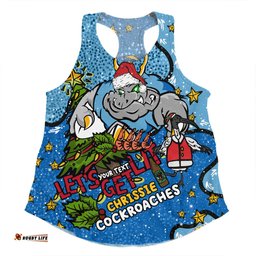 Amazing Aussie New South Wales Cockroaches Christmas Custom Let's Get Lit Chrisse Pressie Women Tank Top