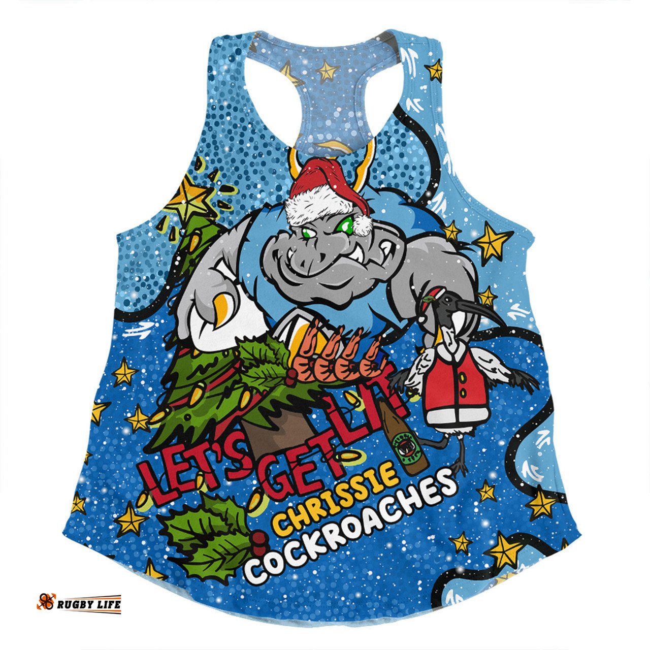 Amazing Aussie New South Wales Cockroaches Christmas Custom Let's Get Lit Chrisse Pressie Women Tank Top