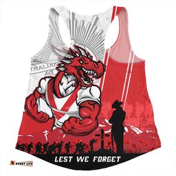 Amazing Aussie St. George Illawarra Dragons Anzac Day Lest We Forget Strong Fighting Spirit Women Tank Top