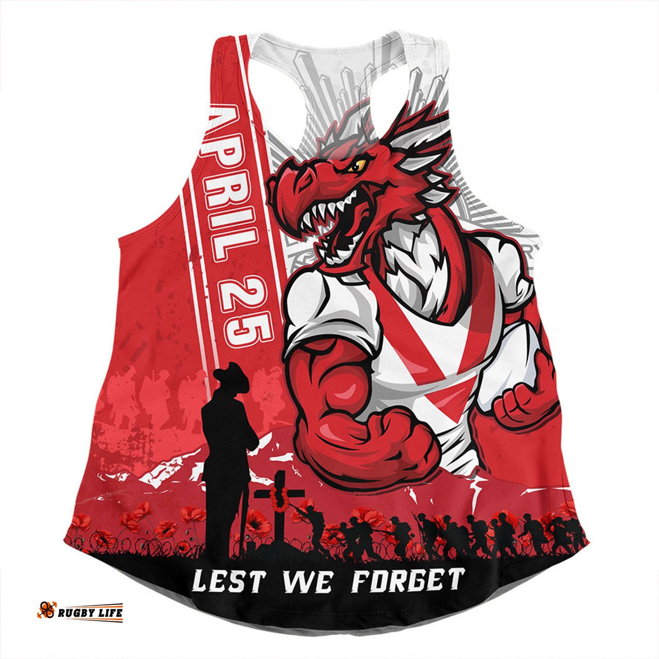 Amazing Aussie St. George Illawarra Dragons Anzac Day Lest We Forget Strong Fighting Spirit Women Tank Top