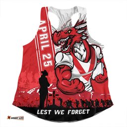 Amazing Aussie St. George Illawarra Dragons Anzac Day Lest We Forget Strong Fighting Spirit Women Tank Top