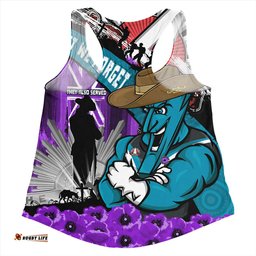 Amazing Aussie Port Adelaide ANZAC Day Honor Purple Valor And Spirit Women Tank Top