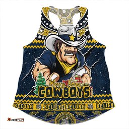 Amazing Aussie North Queensland Cowboys Aboriginal Xmas Special Ugly Christmas Style Women Tank Top