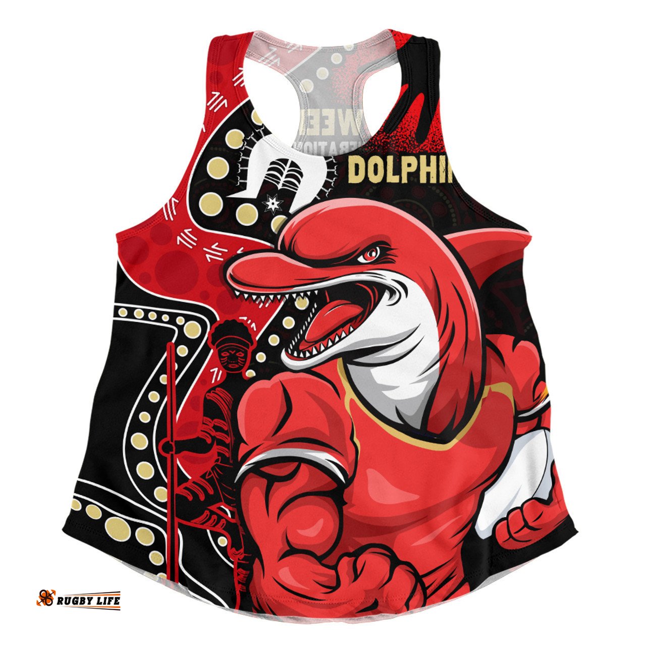 Amazing Aussie Redcliffe Dolphins NAIDOC Indigenous Warrior Spirit Women Tank Top