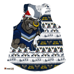 Amazing Aussie North Queensland Cowboys Merry Ugly Christmas Our Beloved Team Scratch Style Women Tank Top