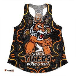Amazing Aussie Wests Tigers Aboriginal Pattern Inspired Victory Is Ours Women Tank Top