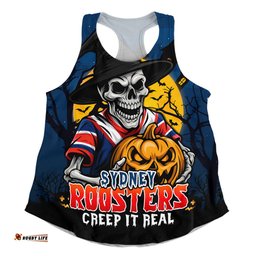 Amazing Aussie Sydney Roosters Dark Moon Rugby Halloween Battle Edition Women Tank Top