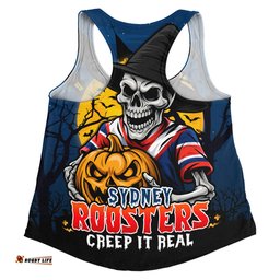 Amazing Aussie Sydney Roosters Dark Moon Rugby Halloween Battle Edition Women Tank Top