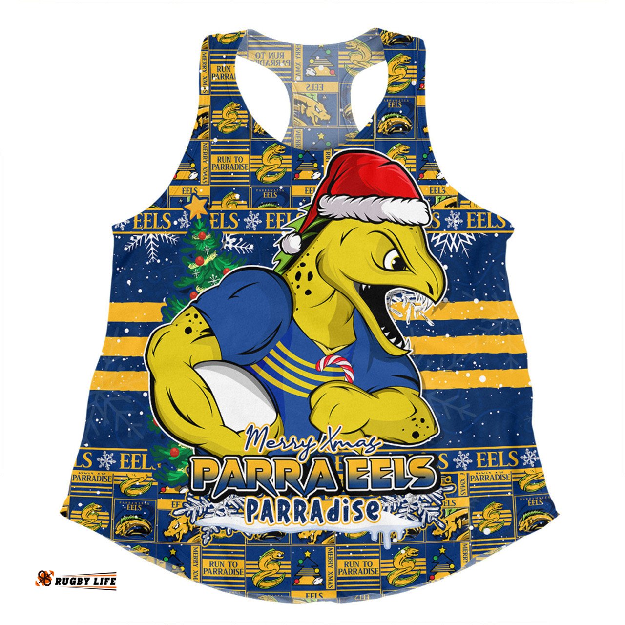 Amazing Aussie Parramatta Eels Merry Ugly Christmas Comic Style Women Tank Top