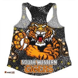 Amazing Aussie Wests Tigers Custom Team With Dot And Star Patterns For Tough Fan Women Tank Top